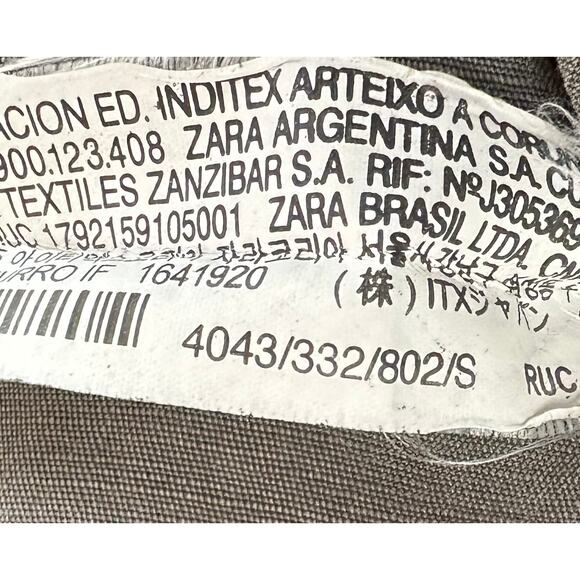 Zara Linen Blend Pocket Shirt Gray Button Collared Long Sleeve Relaxed Size S - Picture 14 of 14